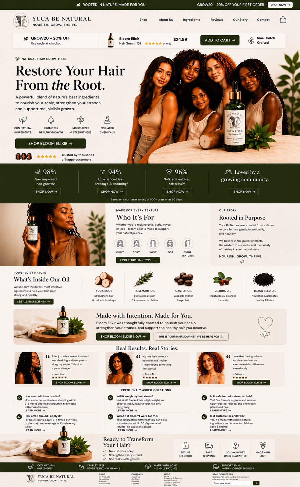 Bloom Elixir Landing Page